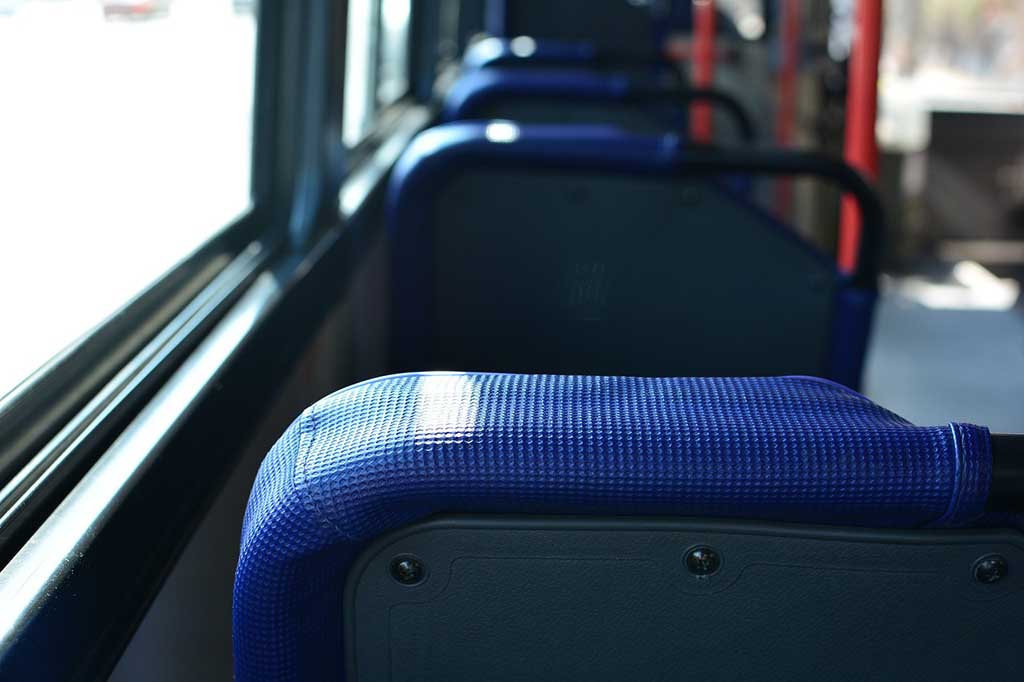 Insidan av en flygbuss