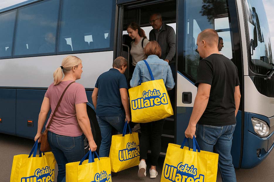 Grupp som gör en shoppingresa till Ullared