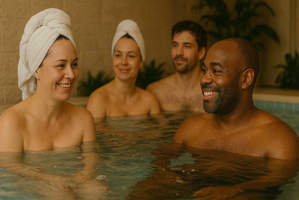 Personer på en spa- & bad-anläggning