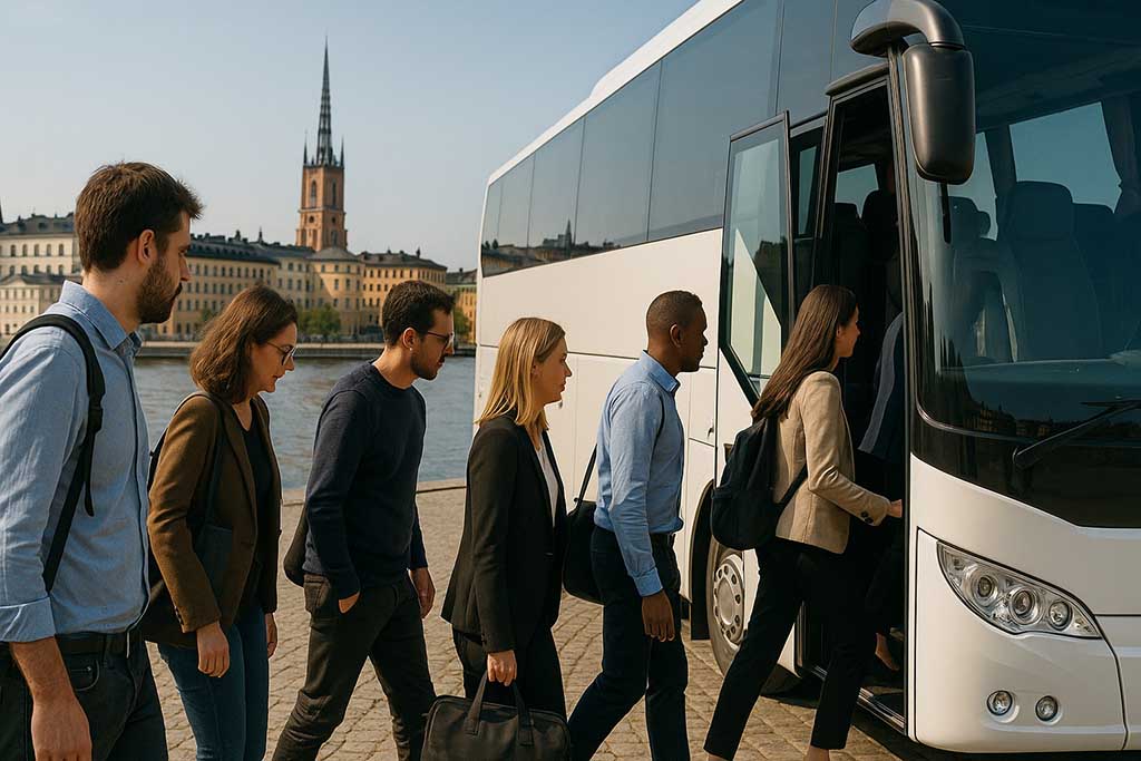 Techbolag från Stockholm som åkt buss till sin kickoff