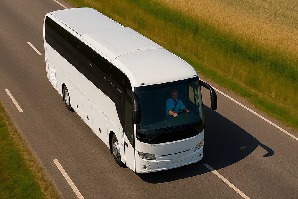 Buss på väg till Kneippbyn