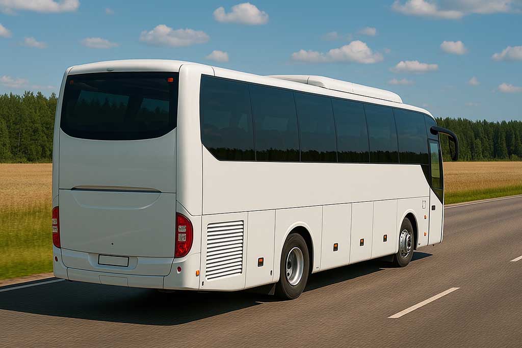 Buss på väg till Skara Sommarland