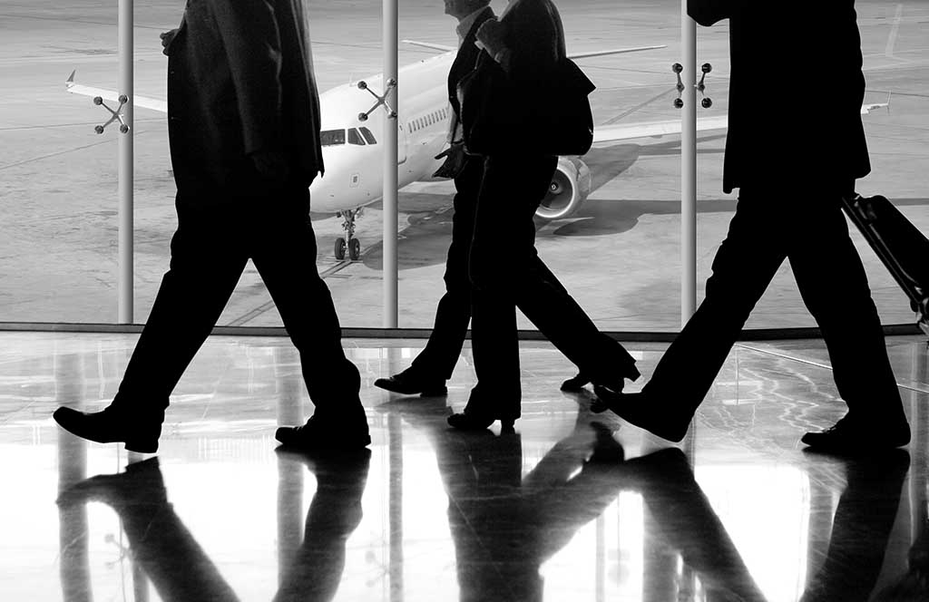 Företag som reser via flygplats
