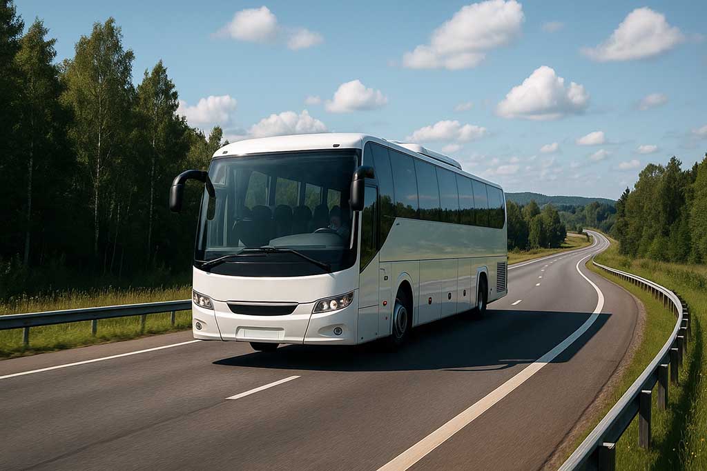 Turistbuss som kör sträckan Göteborg-Härryda