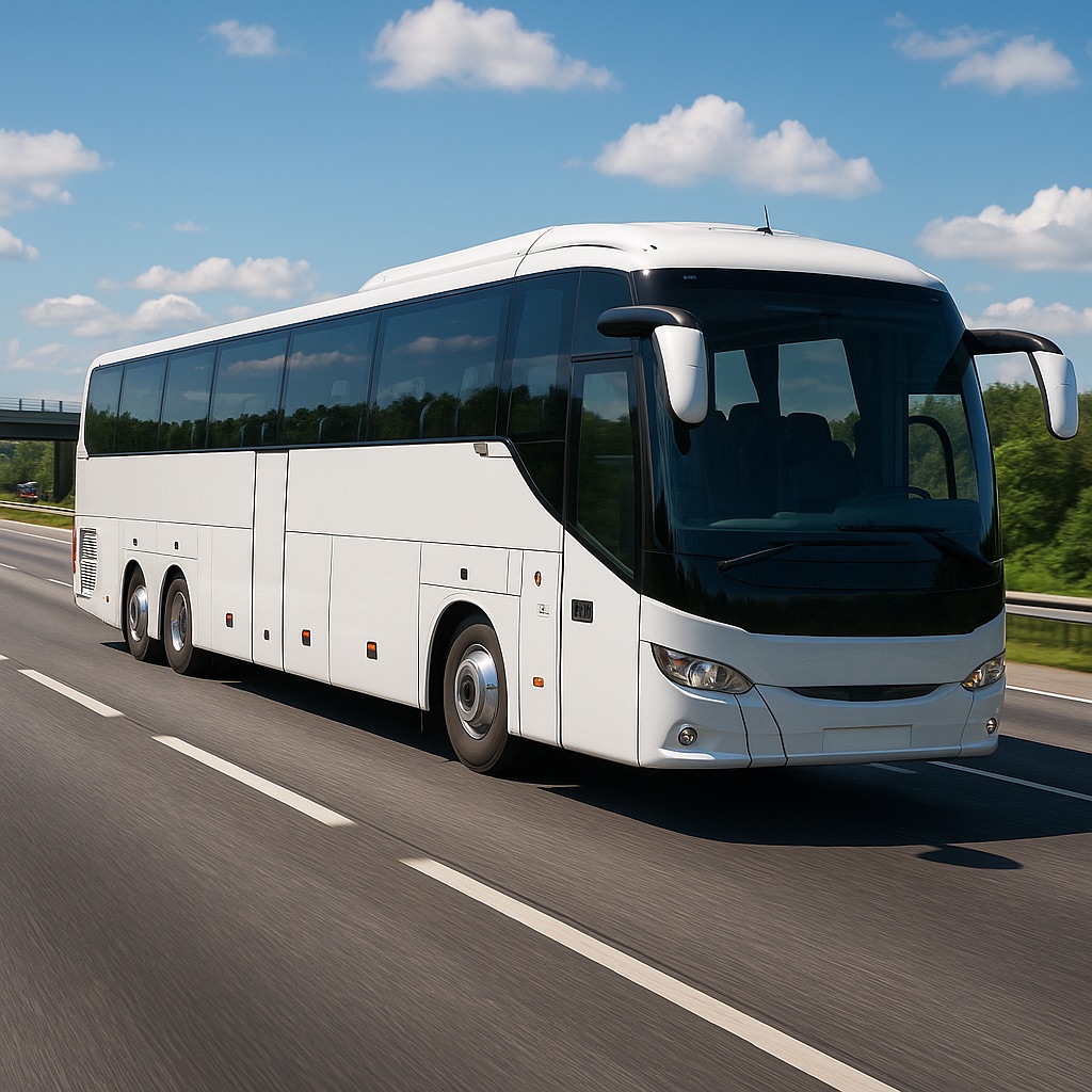 Turistbuss på väg från Stockholm till Liseberg