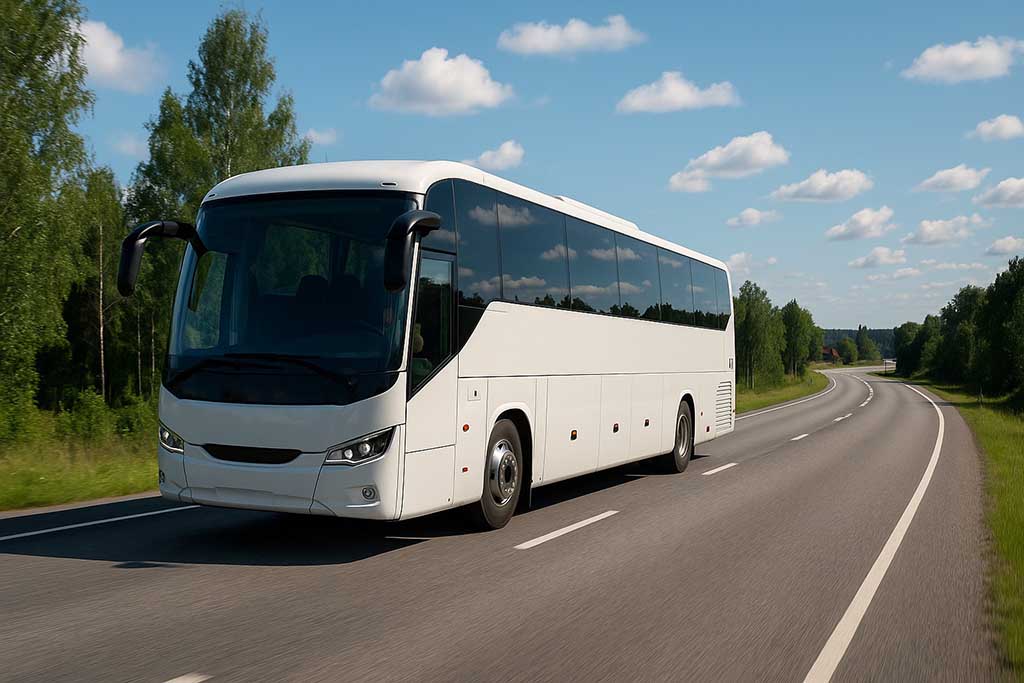 Turistbuss som kör sträckan Stockholm-Norrtälje