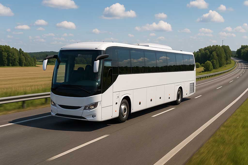 Turistbuss som kör sträckan Stockholm-Västerås